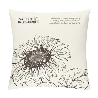 Personality  Illustration Of Sunflower. Pillow Covers