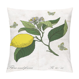 Personality  Hand Drawing Lemon Branch. Pillow Covers