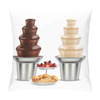 Personality  Chocolate Black White Fountain Realistic Composition Pillow Covers