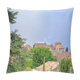 Personality  Daylight Foggy View To Eze Village With Botanical Garden Full Of Pillow Covers