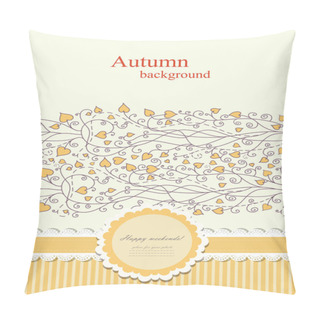 Personality  Autumn Background With Lace Vector Pillow Covers