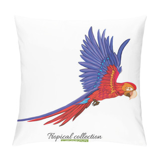Personality  Parrot. Colorful Vector Illustration Without Transparent And Gra Pillow Covers