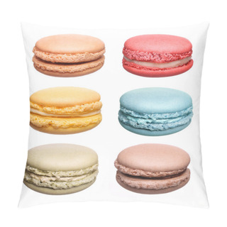 Personality  Colorful French Macaroons Collection Isolated On White Pillow Covers