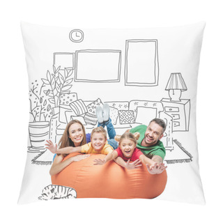 Personality  Family Having Fun In Sack-chair Pillow Covers