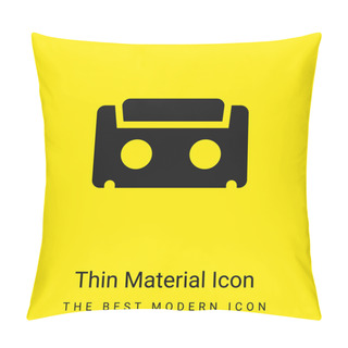 Personality  Audiotape Minimal Bright Yellow Material Icon Pillow Covers