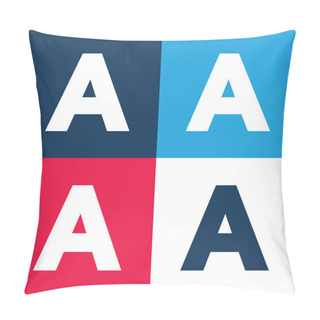 Personality  A Blue And Red Four Color Minimal Icon Set Pillow Covers