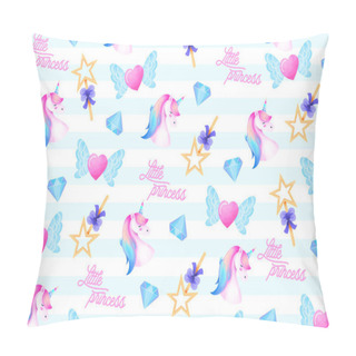 Personality  Lovely Pattern With Magical Elements Little Princess Vector Design Illustration Pillow Covers