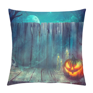 Personality  Halloween Background With Pumpkin Pillow Covers