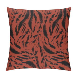 Personality  Tiger Skin Pattern, Fashionable Seamless Print. Fashion And Stylish Dark Background. Ready For Textile Prints. Pillow Covers