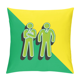 Personality  Bodyguard Green And Yellow Modern 3d Vector Icon Logo Pillow Covers