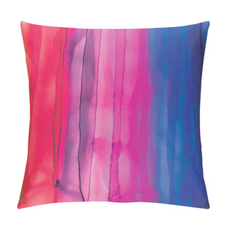 Personality  Color Abstract Background. Modern Artwork Texture. Contemporary Art. Ink, Paint, Watercolor Pillow Covers