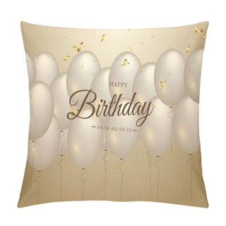 Personality  Happy Birthday Celebration Typography Design For Greeting Card Pillow Covers