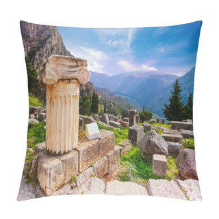 Personality  Ancient Column In Delphi Pillow Covers