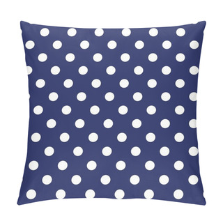 Personality  Vector Seamless Pattern With Polka Dots On Retro Navy Blue Background Pillow Covers