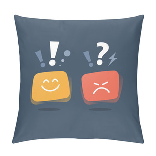 Personality  Service Quality, Opinion Poll, Positive Thinking, Negative Emotion, Bad Experience, Good Feedback, Happy Client, Unhappy Customer Pillow Covers