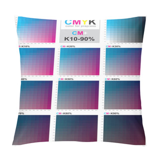 Personality  CMYK Color Swatch Chart - Cyan And Magenta Pillow Covers