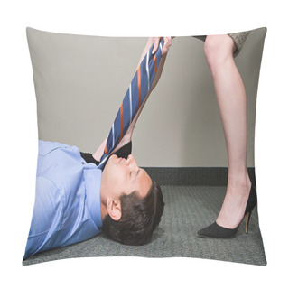 Personality  Woman Pulling Manager's Tie Pillow Covers