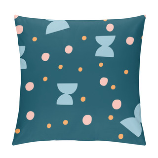 Personality  Cuties Shape Pattern Blue, Simply Vector Illustration  Pillow Covers