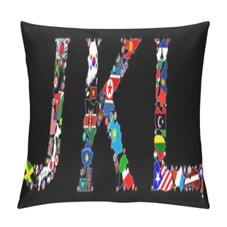 Personality  Alphabet Countries Of JKL Pillow Covers