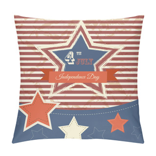 Personality  Vector Independence Day Poster. Retro Vintage Version Pillow Covers