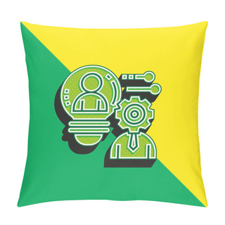 Personality  Boosting Potential Green And Yellow Modern 3d Vector Icon Logo Pillow Covers