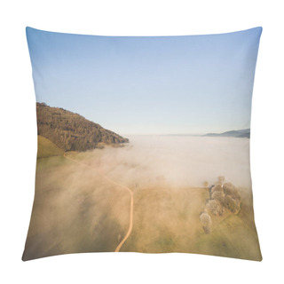 Personality  Aerial View Of Beautiful Green Trees And Hills In Fog, Germany Pillow Covers