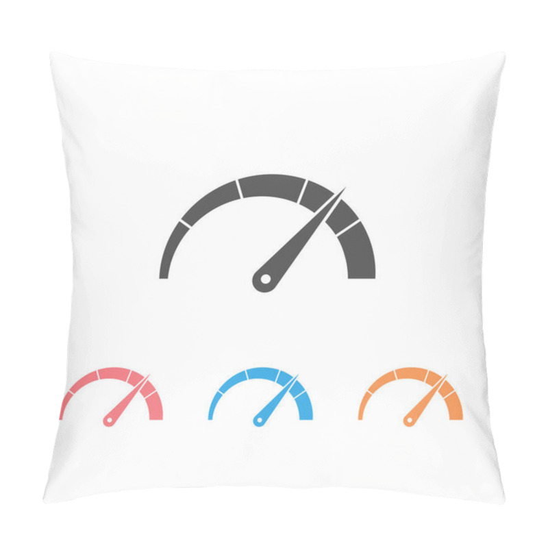Personality  Customer Satisfaction Meter, Speedometer. Icon Set. Vector Pillow Covers