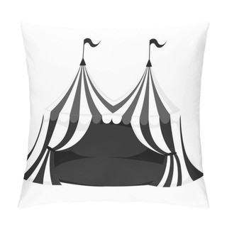 Personality  Silhouette Of Circus Or Carnival Tent With Flags And Red Floor Vector Illustration On White Background Web Site Page And Mobile App Design Pillow Covers