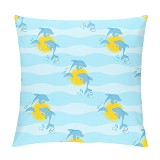 Personality  Leaping Dolphins Against The Sun Pillow Covers