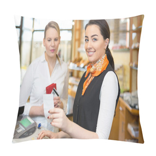 Personality  Client At Shop Paying At Cash Register Pillow Covers