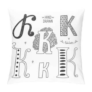 Personality  Vector Hand Drawn Alphabet Pillow Covers