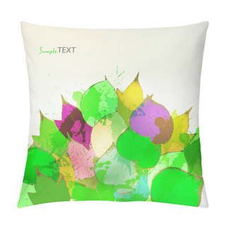 Personality  Abstract Flora Background With Green Leaves. Pillow Covers