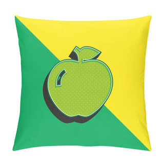 Personality  Apple Green And Yellow Modern 3d Vector Icon Logo Pillow Covers