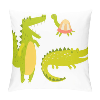 Personality  Cute Crocodiles And Turtle Family Pillow Covers