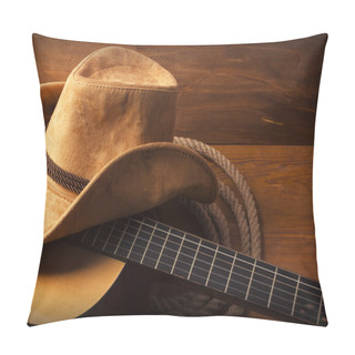 Personality  Country Music Background With Guitar Pillow Covers