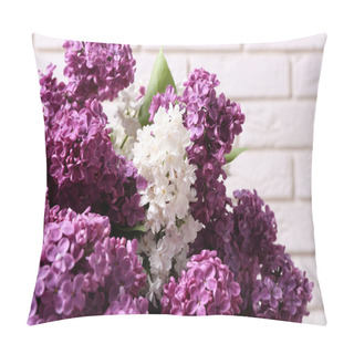 Personality  Beautiful Lilac Flowers In Room Close-up Pillow Covers
