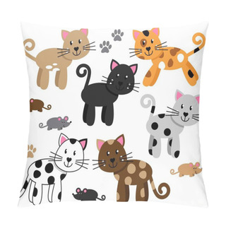 Personality  Vector Collection Of Cute And Playful Cats Or Kittens Pillow Covers