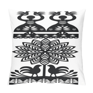 Personality  Polish Folk Art Pattern Wycinanki Kurpiowskie - Kurpie Papercuts Pillow Covers
