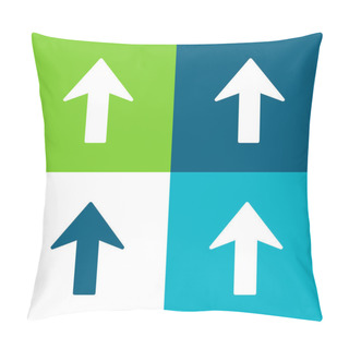 Personality  Arrow Up Flat Four Color Minimal Icon Set Pillow Covers