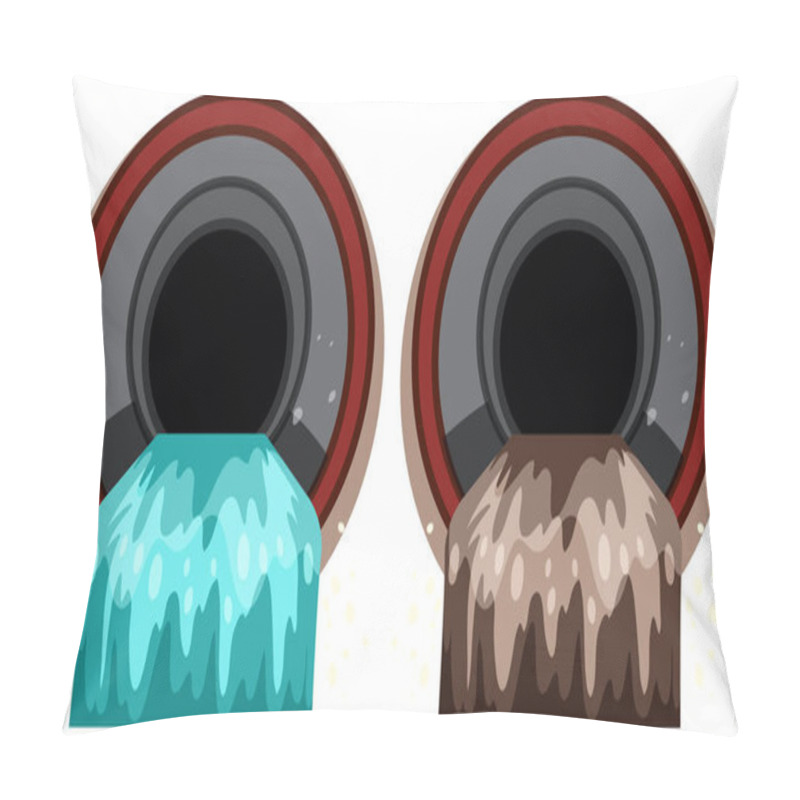 Personality  A Set Of Sewer Pipe With Pollution Illustration Pillow Covers