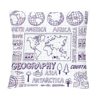 Personality  Geography. Hand Drawn. Pillow Covers