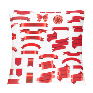 Personality  Red Ribbons And Bows Set Pillow Covers