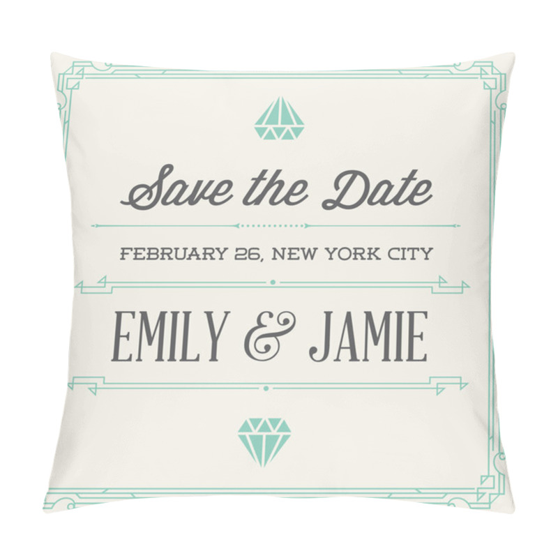 Personality  Vintage Style Invitation for Wedding Party pillow covers