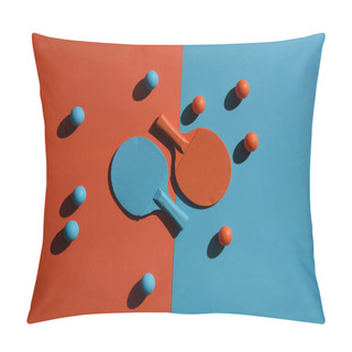 Personality  Ping Pong Rackets And Balls Pillow Covers