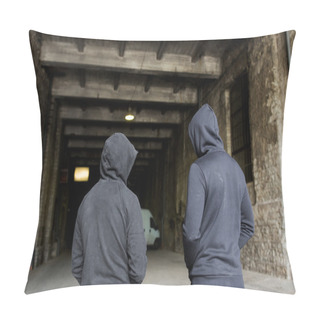Personality  Addict Men Or Criminals In Hoodies On Street Pillow Covers