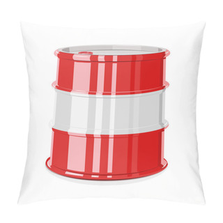 Personality  Red Metal Barrel. Pillow Covers