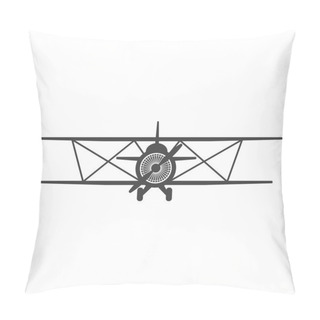 Personality  Vector Retro Airplane Illustration. Biplane. Pillow Covers