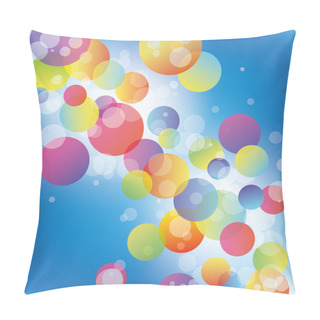 Personality  Abstract Colorful Circle On Blue Background Pillow Covers