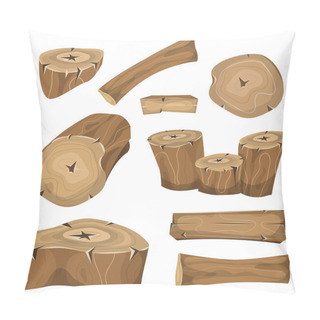 Personality  Wood Logs, Trunks And Planks Set Pillow Covers