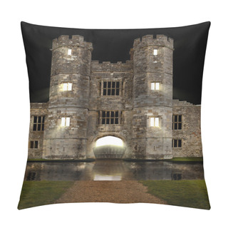 Personality  Castle At Night With Moat And Lights Shining Pillow Covers